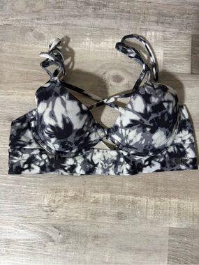 PINK Victoria's Secret Black & White Tie-Dye Push-Up Bra